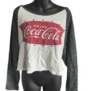 Coca-Cola Red and White Graphic Crop Top VTG